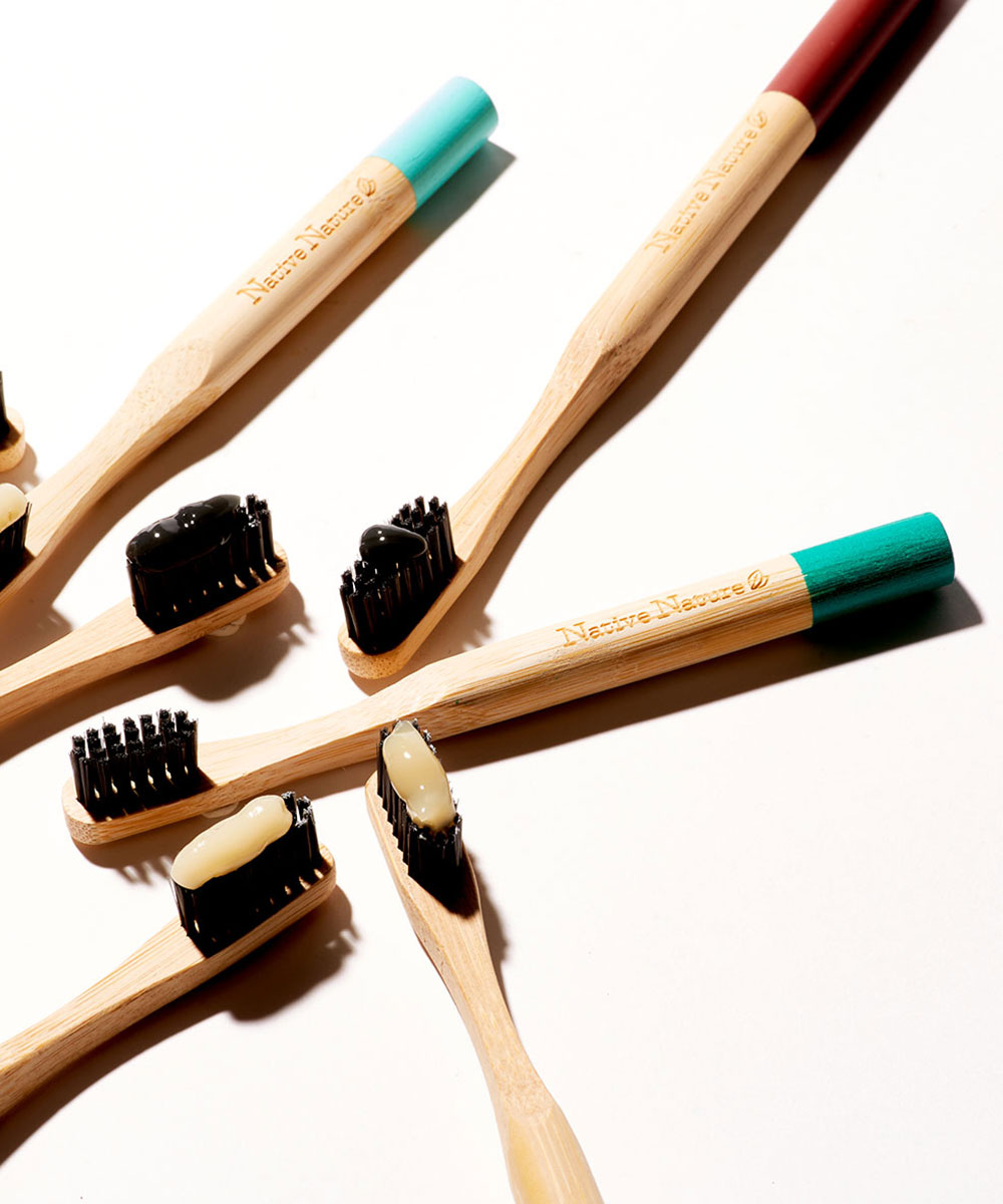 4 Brosses à Dents pour Enfants et Adultes en Bambou